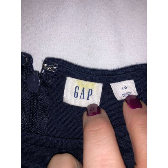 GAP women's navy blue fitted flare dress size 10 zipper back - Picture 4 of 6